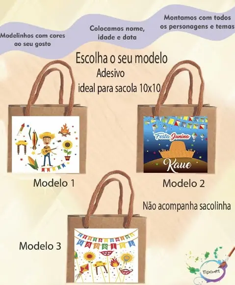 Adesivo 8x8 para Sacolinha-festa Junina