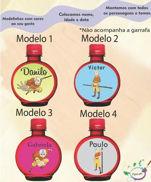 Adesivo Água Ouro Fino -avatar Aang
