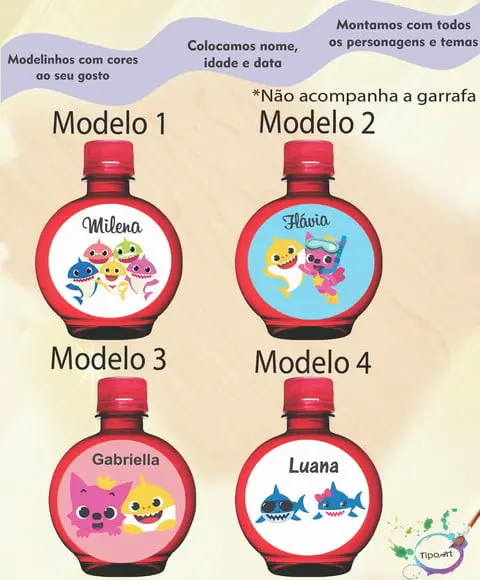 Adesivo Água Ouro Fino -baby Shark
