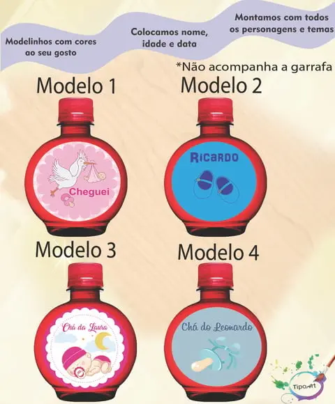 Adesivo Água Ouro Fino -chá de Bebê