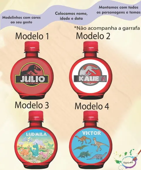 Adesivo Água Ouro Fino -dinossauros