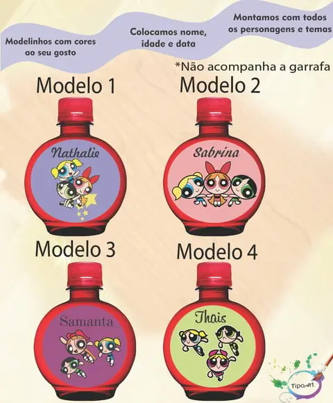 Adesivo Água Ouro Fino -menina Super Poderosas