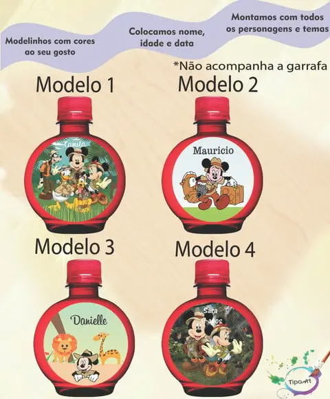 Adesivo Água Ouro Fino -mickey Safari
