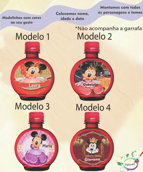 Adesivo Água Ouro Fino -minnie Realeza