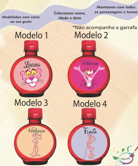Adesivo Água Ouro Fino -pantera Cor de Rosa