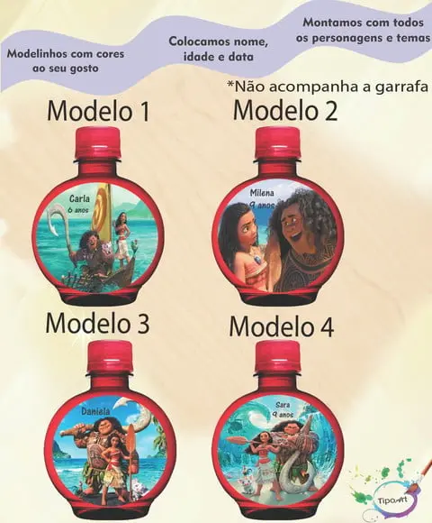 Adesivo Água Ouro Fino -moana e Mauí