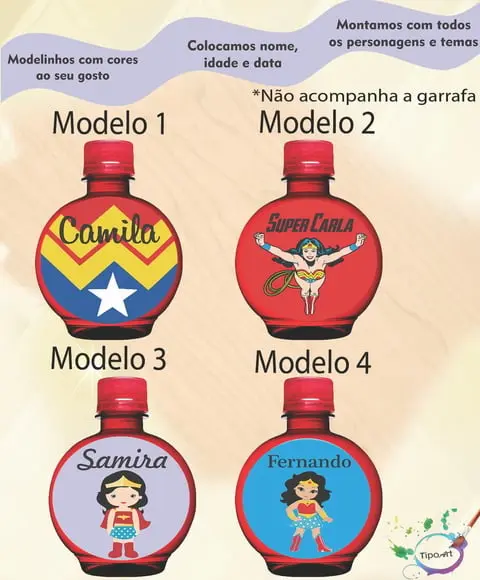 Adesivo Água Ouro Fino -mulher Maravilha
