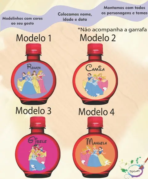 Adesivo Água Ouro Fino -princesas