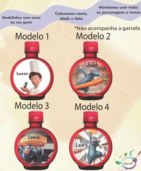 Adesivo Água Ouro Fino -ratatouille