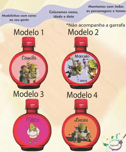 Adesivo Água Ouro Fino -shrek