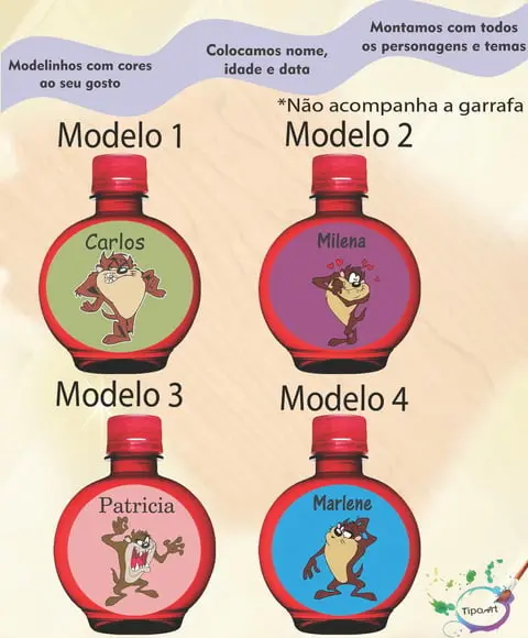 Adesivo Água Ouro Fino -taz Mania