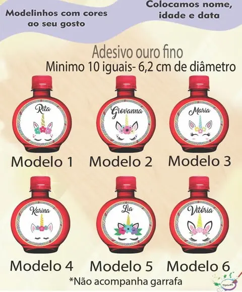 Adesivo Água Ouro Fino -unicórnio