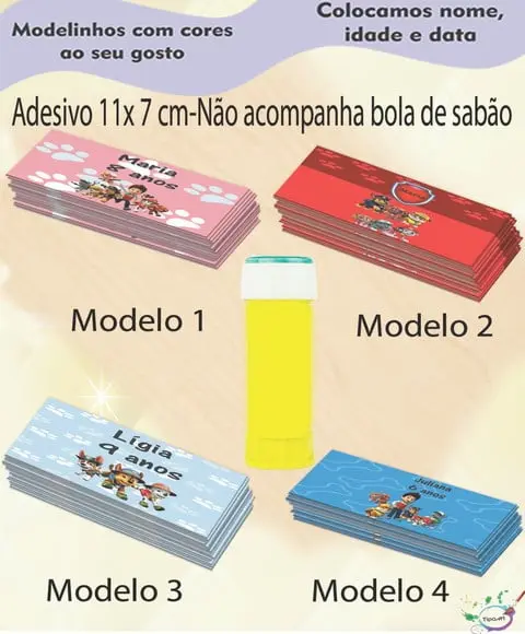 Adesivo Bolha de Sabão- Patrulha Canina