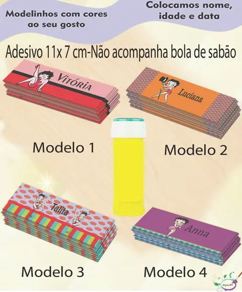 Adesivo Bolha de Sabão-betty Boop