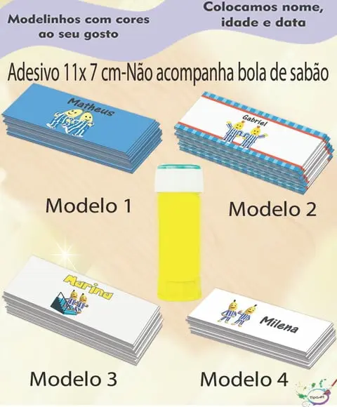 Adesivo Bolha de Sabão-bananas de Pijama
