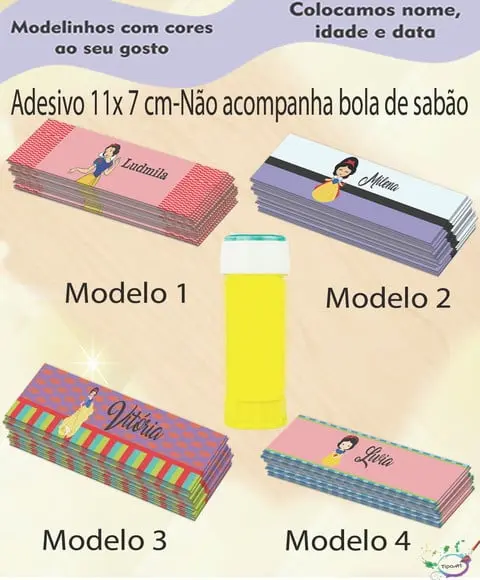 Adesivo Bolha de Sabão-branca de Neve