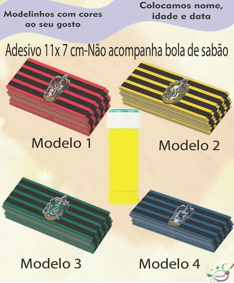 Adesivo Bolha de Sabão-brasões Hogwarts