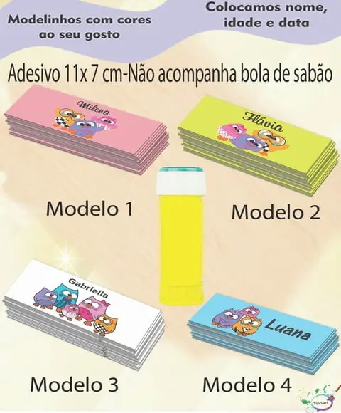 Adesivo Bolha de Sabão-bubu e as Corujinhas