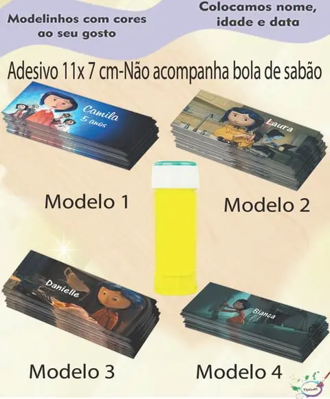 Adesivo Bolha de Sabão-caroline e o Mundo Secreto