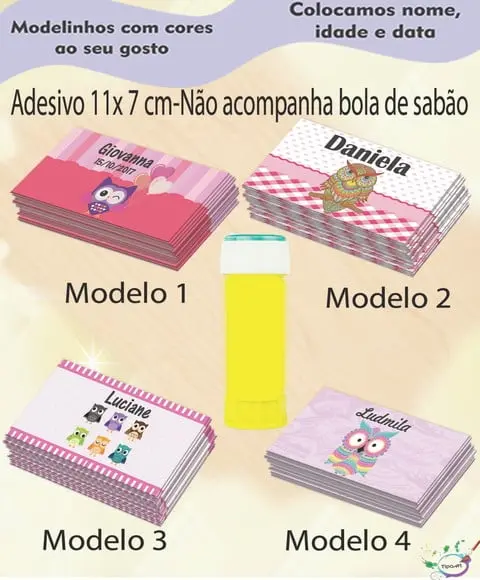 Adesivo Bolha de Sabão-coruja