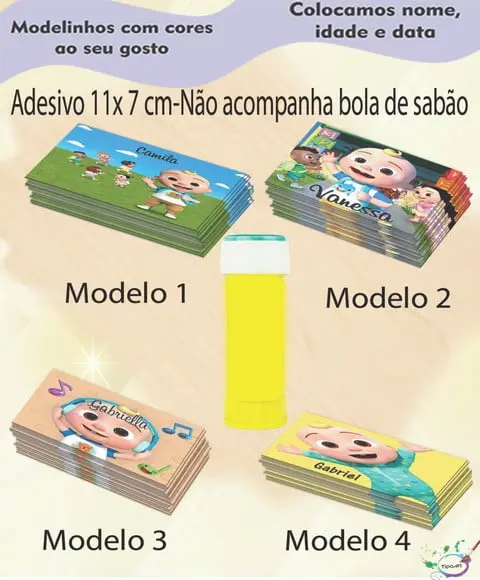 Adesivo Bolha de Sabão-cocomelon