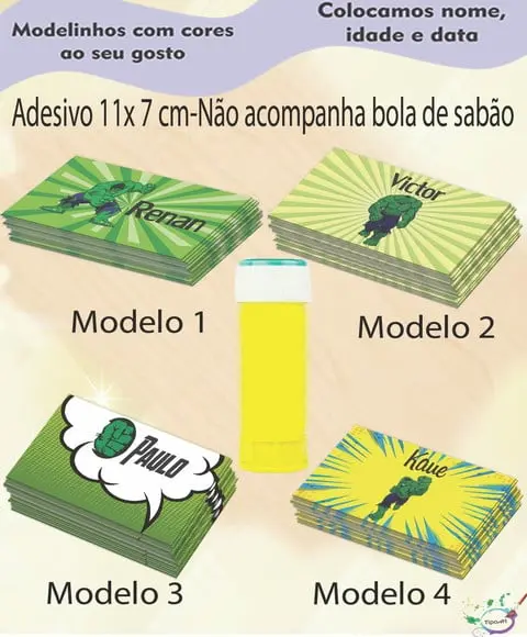Adesivo Bolha de Sabão-hulk