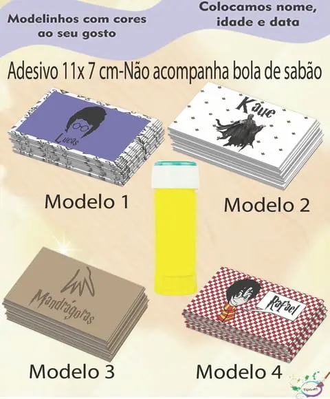 Adesivo Bolha de Sabão-harry Potter-modelo 2