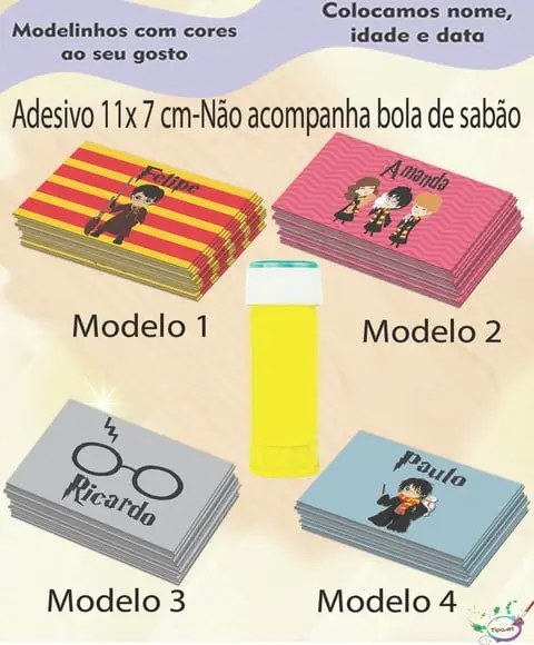 Adesivo Bolha de Sabão-harry Potter-modelo 1
