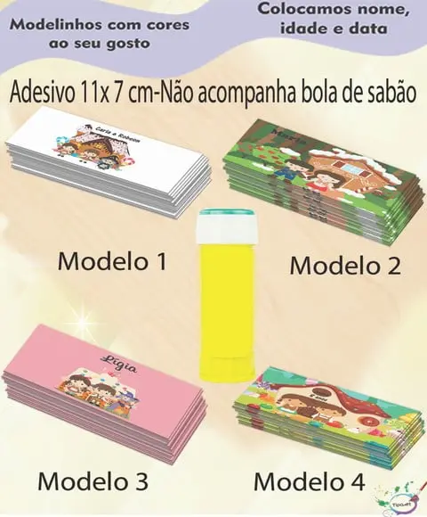 Adesivo Bolha de Sabão-joão e Maria