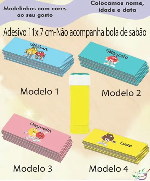 Adesivo Bolha de Sabão-m&m