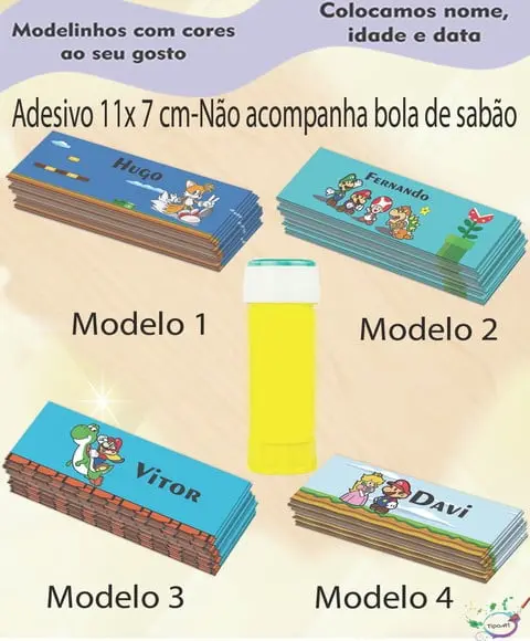 Adesivo Bolha de Sabão-mario Bros