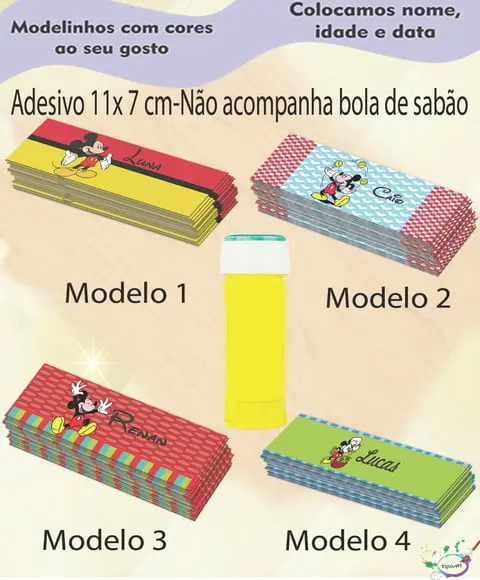 Adesivo Bolha de Sabão-mickey