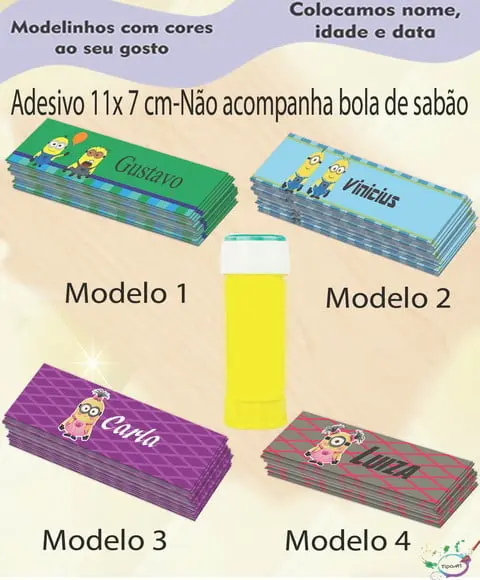 Adesivo Bolha de Sabão-minions