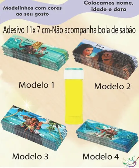 Adesivo Bolha de Sabão-moana e Mauí