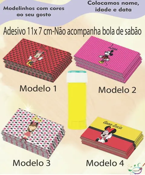 Adesivo Bolha de Sabão-minnie