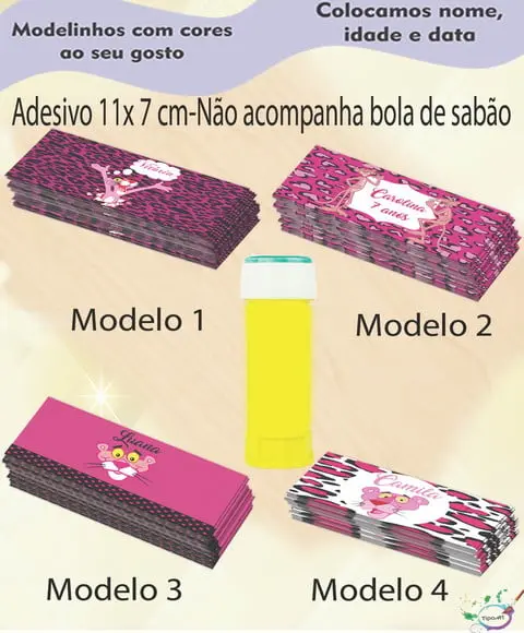 Adesivo Bolha de Sabão-pantera Cor de Rosa