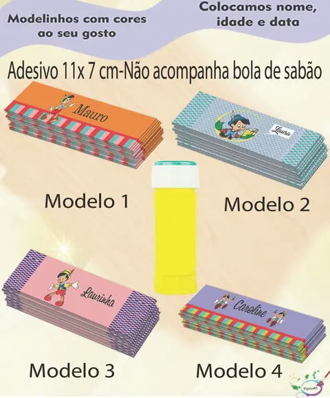 Adesivo Bolha de Sabão-pinoquio