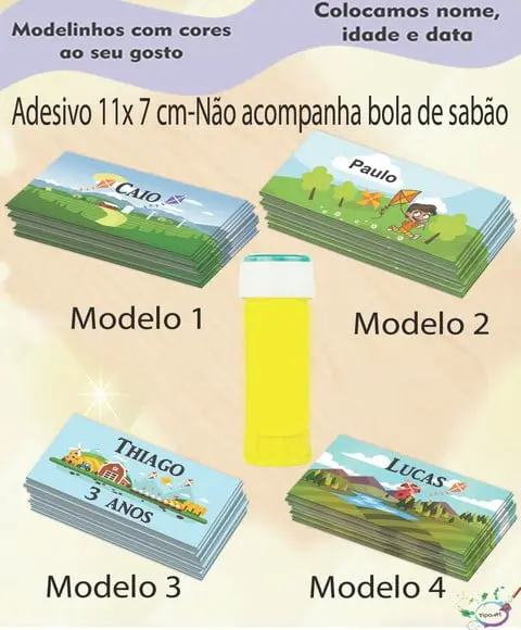 Adesivo Bolha de Sabão-pipa e Catavento