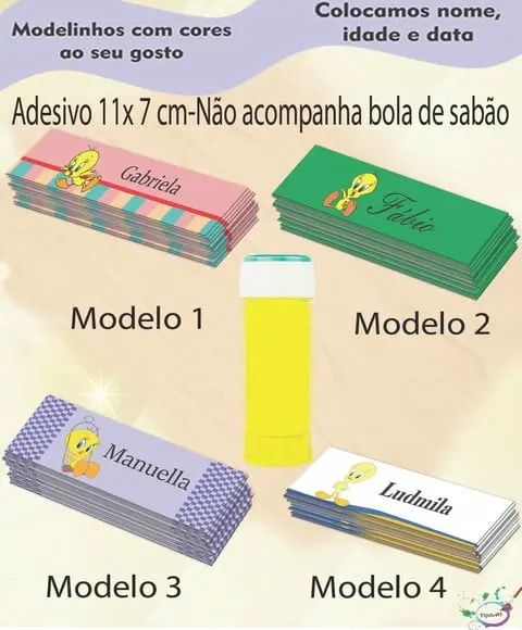 Adesivo Bolha de Sabão-piu Piu