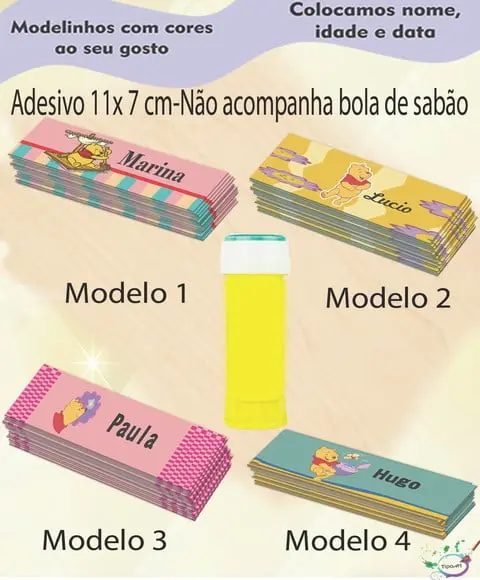 Adesivo Bolha de Sabão-pooh