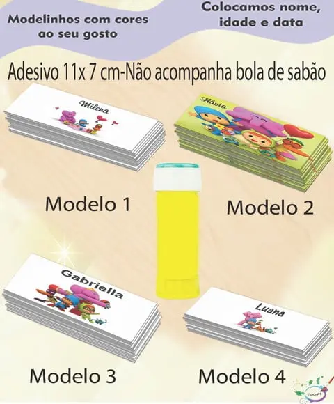 Adesivo Bolha de Sabão-pocoyo