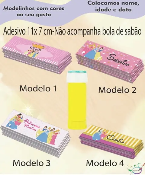 Adesivo Bolha de Sabão-princesas