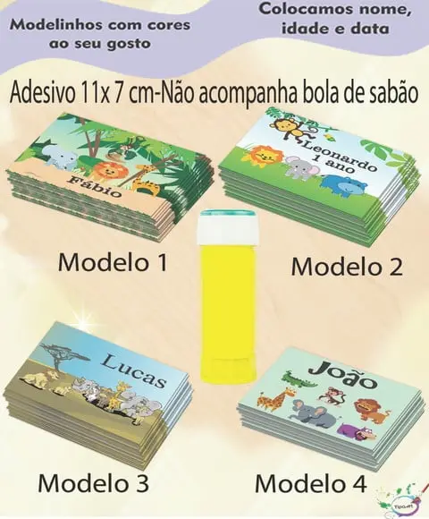 Adesivo Bolha de Sabão-safari