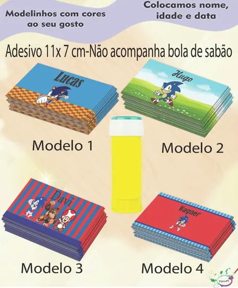 Adesivo Bolha de Sabão-sonic