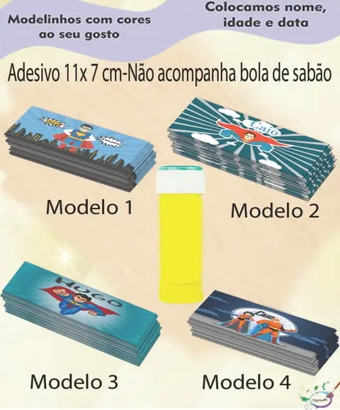 Adesivo Bolha de Sabão-super Heroi