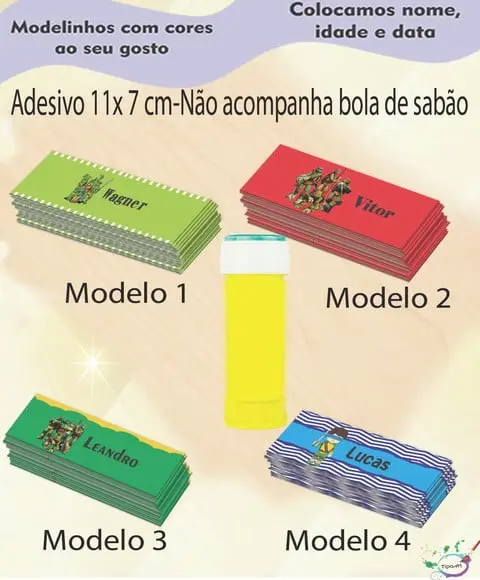 Adesivo bolha de sabão-Tartaruga Ninja