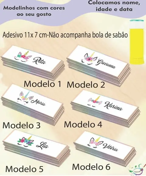 Adesivo Bolha de Sabão-unicórnio