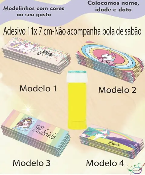Adesivo Bolha de Sabão-unicórnio