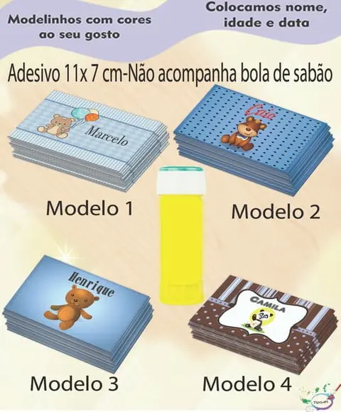 Adesivo Bolha de Sabão-ursinho