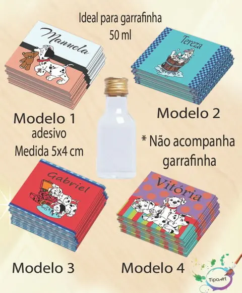 Adesivo Garrafinha-101 Dalmatas
